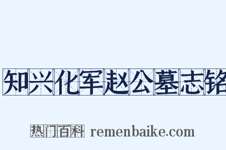 知兴化军赵公墓志铭是什么意思的图片